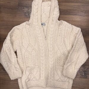 Bolivian Imports Cream Cable Knit Sweater